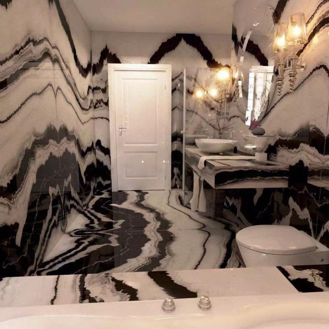 Untuk kamar mandi mewah dekorasi sangat cocok buku panda marmer putih